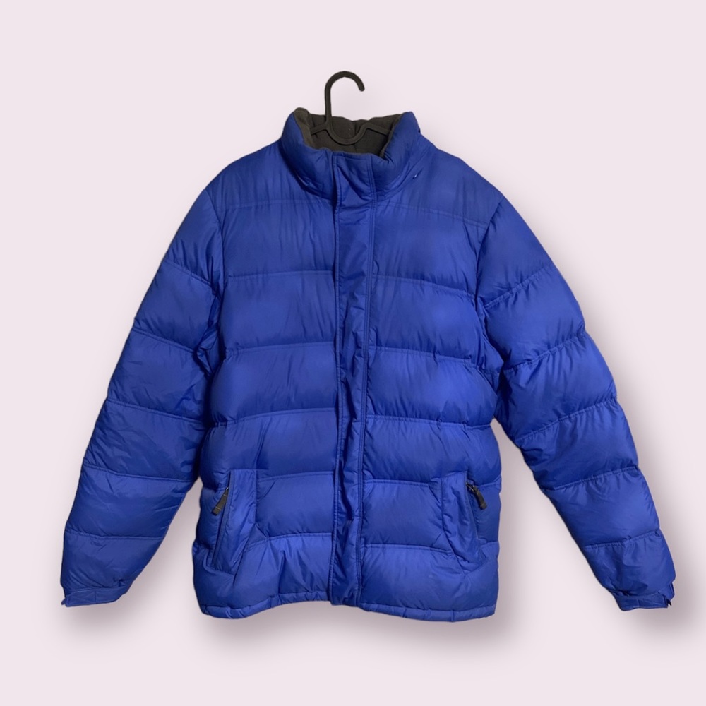 Blue Heavyweight Down Lands End Puffer Jacket